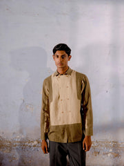 Linen Panelled Shirt - CordStudio