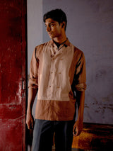 Linen Panelled Shirt - CordStudio